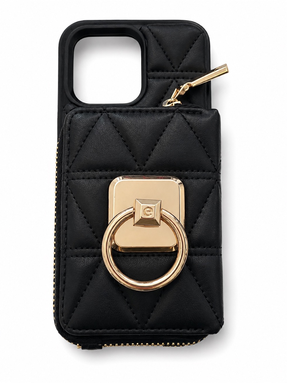 Quilted Wallet Phone Case with Card Holder & Ring Stand